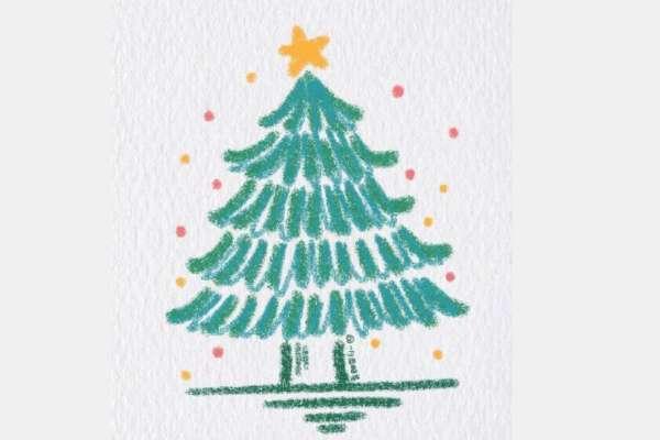 备忘录圣诞树怎么画#圣诞树简笔画彩色