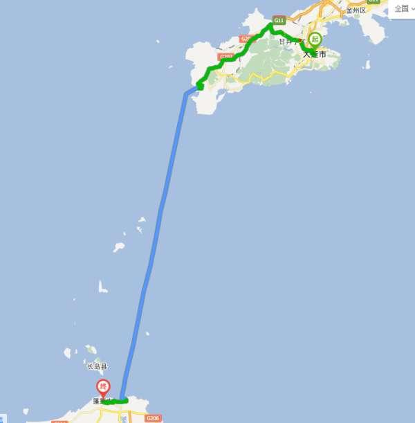大连到蓬莱地图路线#蓬莱到大连多少公里